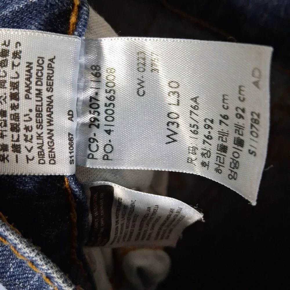 Levis 502 Mens‎ 30x30 Taper Fit Stretchable Dark Blue To The Falls Casual Denim